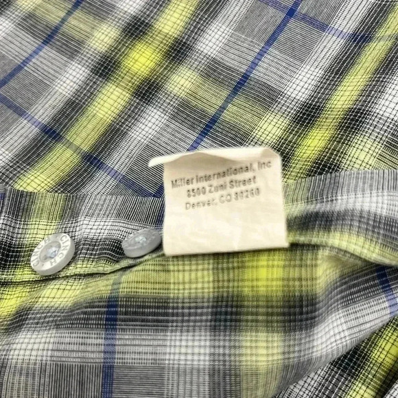 Cinch Button Down Shirt Blue Green Plaid Size Large Men’s Western Country Cowboy - Picture 8 of 15